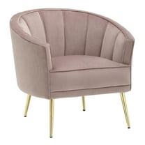 LumiSource Gold Metal, Blush Velvet Tania Accent Chair