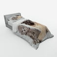 thumbnail image 2 of Ambesonne Pug Bedding Set 3 Pcs, Young Puppy and Kitten, Twin, Pale Brown Beige, 2 of 2