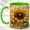 Green, variant on Golden Sunflower Coffee Mug, Floral Sunflower Mug, Ceramic 11 oz
