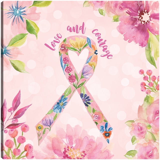 Cuadro Decorativo - Cinta de cáncer de mama Jr Impresión en canvas, estrechado.