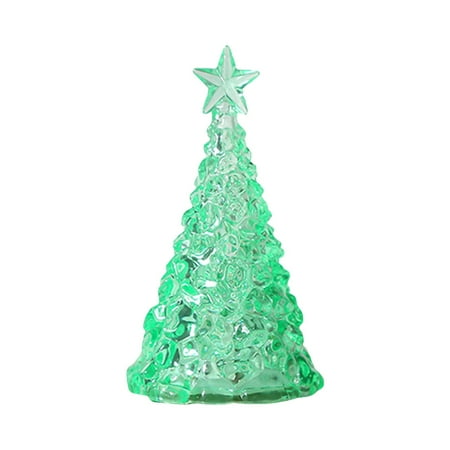 

Flybaeast Night Lights Christmas Decorations Christmas Trees Christmas Eve Gifts Led Candle Lights Tabletop Decorations Crystal Night Lights (Green2)