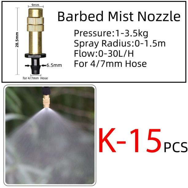 Garden 4/7mm Watering Drip Irrigation Dripper Fixed Flow Pressure Compensating Emitter 1/4'' Sprinkler Refraction Nozzle He Qiyong unisex