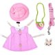 thumbnail image 1 of Vestido para mascotas animales pequeños, 1 juego de ropa de conejo para mascotas, disfraz de conejo, chaleco de conejo, arnés y correa, lindo, para conejos, chinchillas, ardillas o perros pequeños, 1 of 5