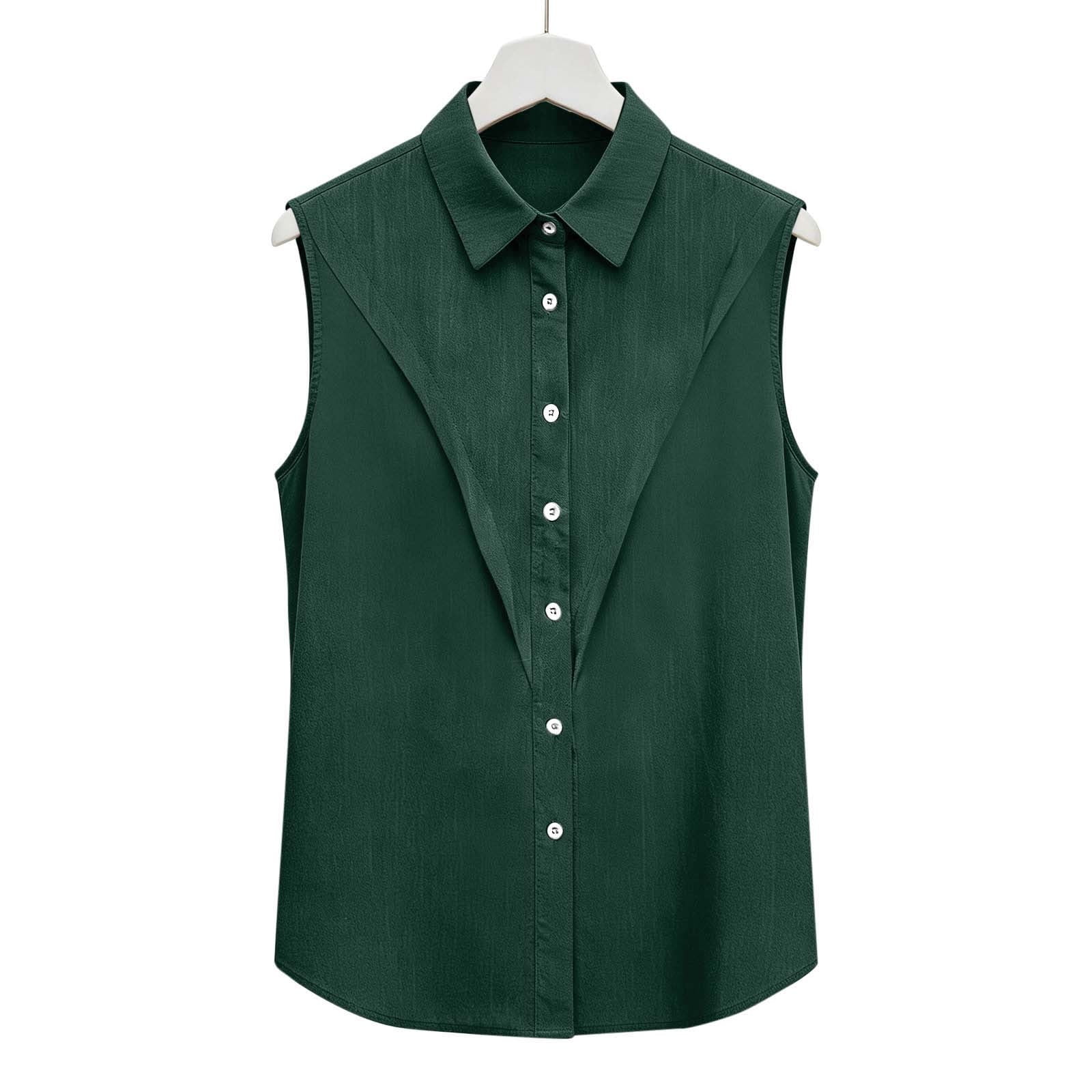 OSFVNOXV Tops?for?Women?2023?Deal Womens Fuzzy Jacket Plush Zip 並行輸入品 OSFVNOXV Summer Blouses for Women Sleeveless Button Down Tank Top Pleated  Business Shirts Collared Spring Work Tops 2026