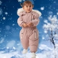 thumbnail image 2 of Tiweut Baby Snowsuit Boys Girls Winter Thicken Hooded Long Sleeve Jumpsuit Coat Toddler Windproof Warm Outwear Snow Wear 6-12 M, 2 of 9