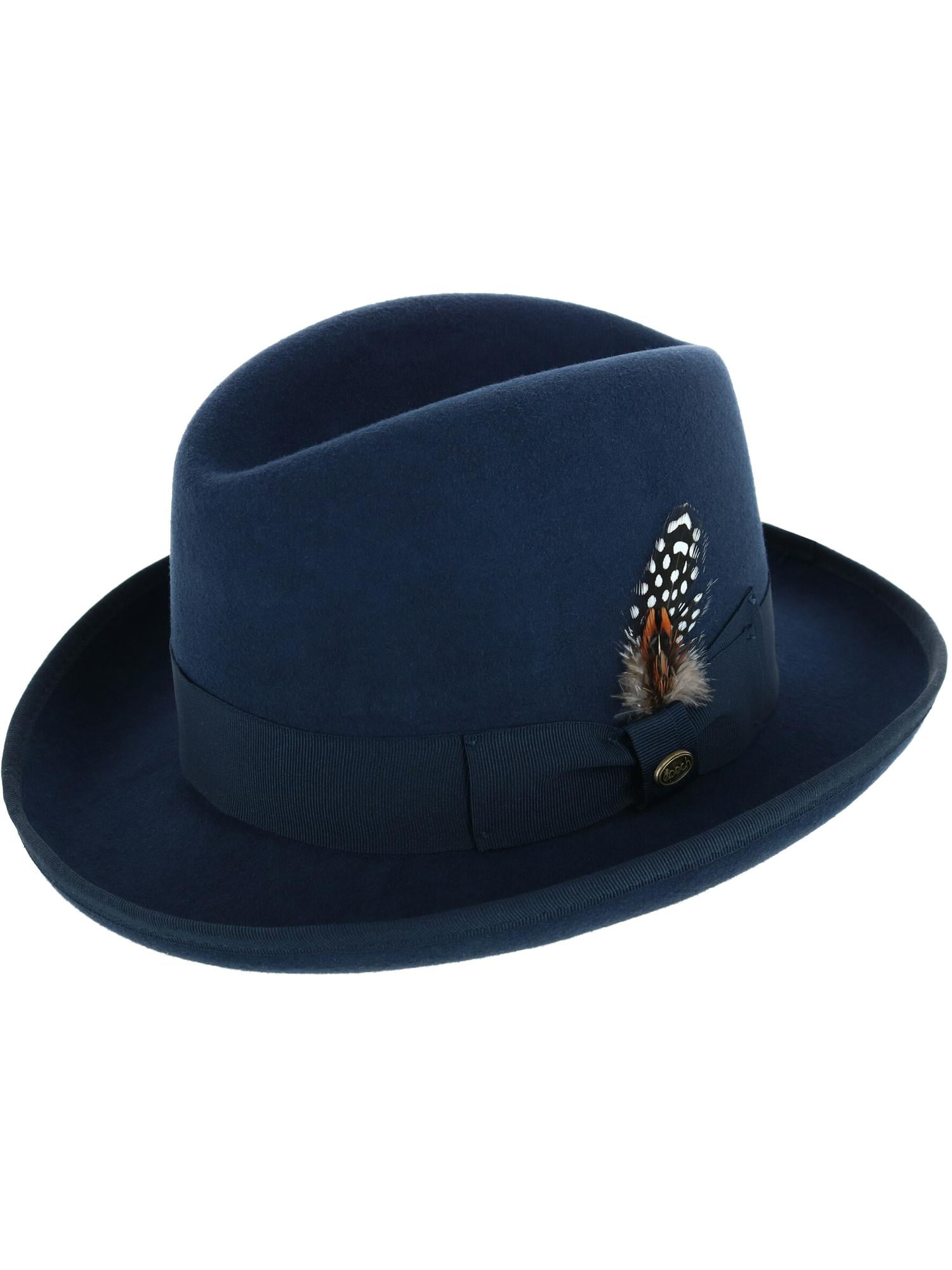 Pascua de Resurrección Distante Piquete Epoch Hats Company Wool Felt Homburg Godfather Hat with Feather (Men) -  Walmart.com
