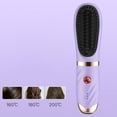 thumbnail image 1 of Plancha de pelo inalámbrica para peinado, peine caliente eléctrico recargable, peine alisador de pelo calentado para viajes de salón de niñas púrpura, 1 of 8