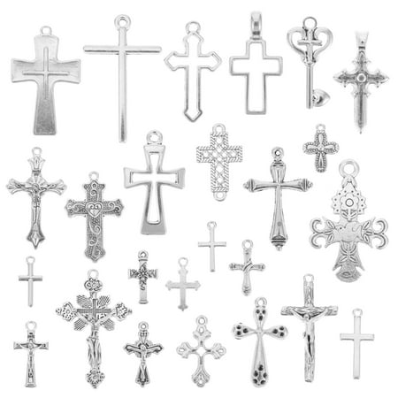 

NUOLUX 25Pcs Pretty Crosses Charms Chic Jewelry Pendant Charms Unique DIY Accessories