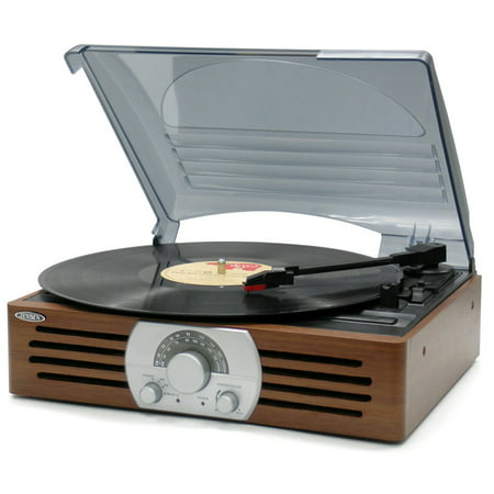 Jensen 3-Speed Stereo Turntable with AM/FM Stereo (Best Turntable For Home Listening)
