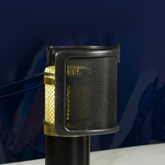 MLINS Black Metal Pop Filter for Microphone with Windscreen Protection and Breathable Design Ideal for