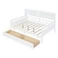 thumbnail image 6 of AENKYO Full Size Wooden Daybed Bed Frame with 2 Storage Drawers and Headboard Shelf, Solid Wood Sofa Bed, White, 6 of 8
