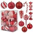 thumbnail image 2 of 36 piezas de adornos de bolas de Navidad de formas especiales, decoración de árbol de Navidad de oro rojo para fiestas, colgante de esferas de Navidad de Año Nuevo, 2 of 5