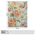 thumbnail image 4 of Chilfamy Vintage Thin Floral Throw Blanket, Chinese Painting Romanticism Red Flowers on Cream Beige Boho Flower Throw Blanket, Flannel, Hand/Machine Wash, 4 of 6