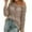 Khaki, variant on Women's Lightweight Hollow Out Knit Beach Cover Up Long Sleeve Casual Loose Fit Summer T-Shirt For Outing Oversized T-shirts Short Sleeve Crewneck Casual Tops