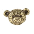 thumbnail image 3 of Tirador de puerta de armario con tirador de oso de latón, herraje para decoración del hogar, tirador de cajón de regalo Cabeza de oso de bronce, 3 of 9