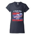 thumbnail image 2 of Thank a Farmer Thank a Veteran Eat In Peace Women's Standard V-Neck Tee, Navy, X-Large, 2 of 3