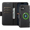 thumbnail image 1 of Leather Magnetic Wallet Case for iPhone17 Pro Max Compatible with MagSafe & Wireless Charging, 3 Card Slots & ID Holder, Kickstand, 360° Military Shockproof Protection Premium Brown, 1 of 9