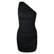 thumbnail image 5 of Minivestido corto ajustado sin mangas con un hombro fruncido y sexy para mujer Pompotops  ghjkhdj1948, 5 of 7