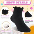 thumbnail image 4 of Lanola Age 3-10 Girls 100% Cotton Ruffle Socks, Cute Soft Breathable Frilly Dress Socks for Girls, 4 of 6
