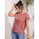 thumbnail image 3 of Blusa Floerns de manga corta para mujer, casual, casual, rosa empolvado, 3 of 4