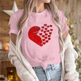 thumbnail image 6 of Otvok Womens Valentines T-Shirt Casual Round Neck Short-Sleeved Tops for Summer, 6 of 6