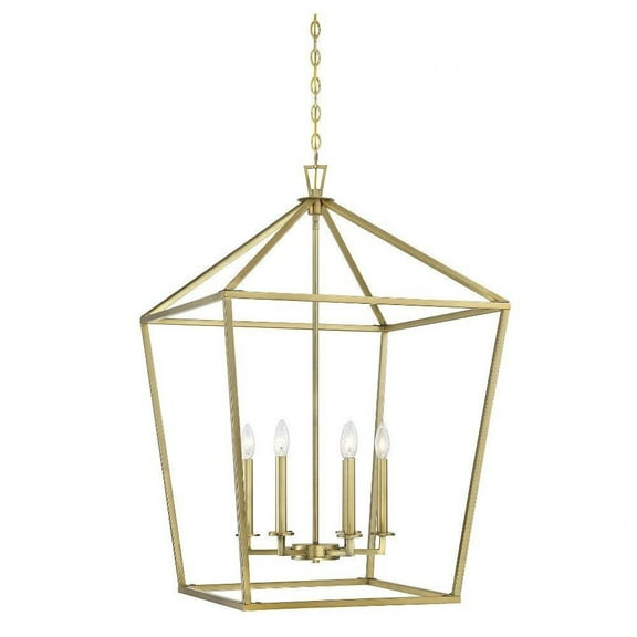 6 Light Foyer-Traditional Style with Transitional and Bohemian Inspirations-36.5 inches Tall By 24 inches Wide-Warm Brass Finish Bailey Street Home