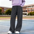 thumbnail image 6 of Plebaso Boys Girls Lounge Sweatpants Elastic Waist Open Bottom Trousers Straight Leg Casual Pants with Pockets, 6 of 7