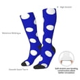 thumbnail image 4 of KLL Blue And White Polka Dot Print Cool Socks Men's Women's Crew Socks Funny Crazy Novelty Stockings, 4 of 6