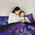 thumbnail image 4 of jejeloiu Wild Wolf 7-Piece Bedding Comforter Set,Jungle Animal King Bedding Sets,Galaxy Starry Night Bed Sheets For Boys Kids,Ultra Soft Home Decor Reversible, 4 of 8