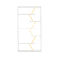 thumbnail image 3 of Modern Wood Frame Etagere Bookcase, 6 Shelves, White/Yellow, 3 of 8