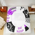thumbnail image 5 of Manfei Teens Dirt Bike Queen Sheet Sets, Motorcycle Extreme Sport Flat Sheet, Purple Patchwork Buffalo Queen Fitted Sheet, Super Cozy Room Decor, 4-Piece, 5 of 7
