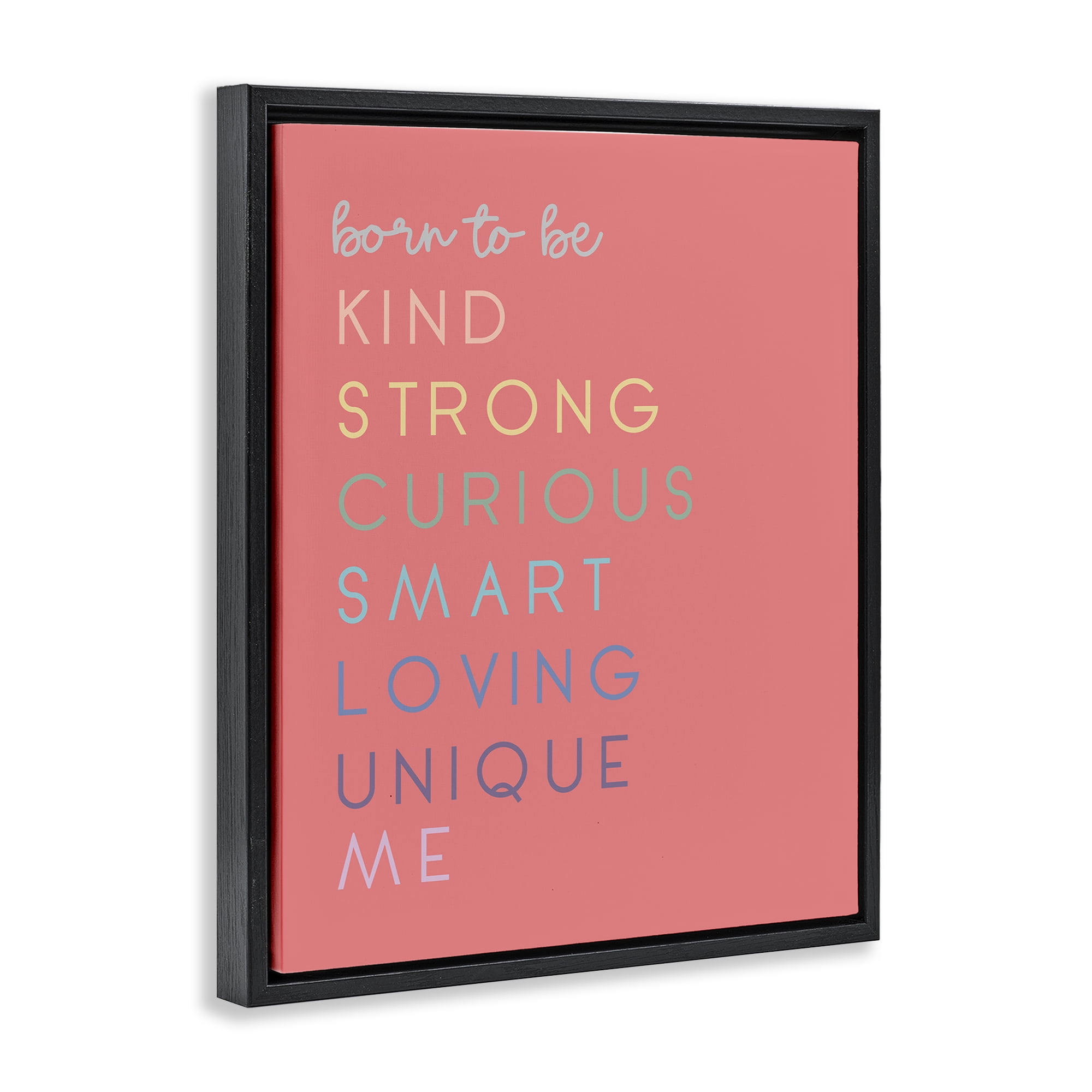Stupell Industries Born To Be Adjectives Black Framed Floater Canvas Wall Art, design by Anna Quach