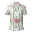 thumbnail image 2 of Daiia Vintage Wood with Floral Pattern Men’s Polo Shirts,Solid Deck Shirt,Classic Fit, Breathable Cotton Polo for Casual and Sport Wear-4X-Large, 2 of 9