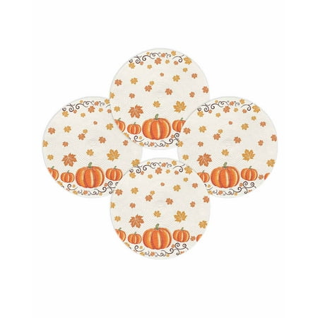 Fall Round Placemats Set of 4 Orange Pumpkin Place Mats Thanksgiving Woven Placemat Autumn Maple Leaves Vine Branch Circle Braided Table Mat for Kitchen Dining Table Autumn Party Home Decor 15 Inch Fall Round Placemats Set of 4 Orange Pumpkin Place Mats Thanksgiving Woven Placemat Autumn Maple Leaves Vine Branch Circle Braided Table Mat for Kitchen Dining Table Autumn Party Home Decor 15 Inch