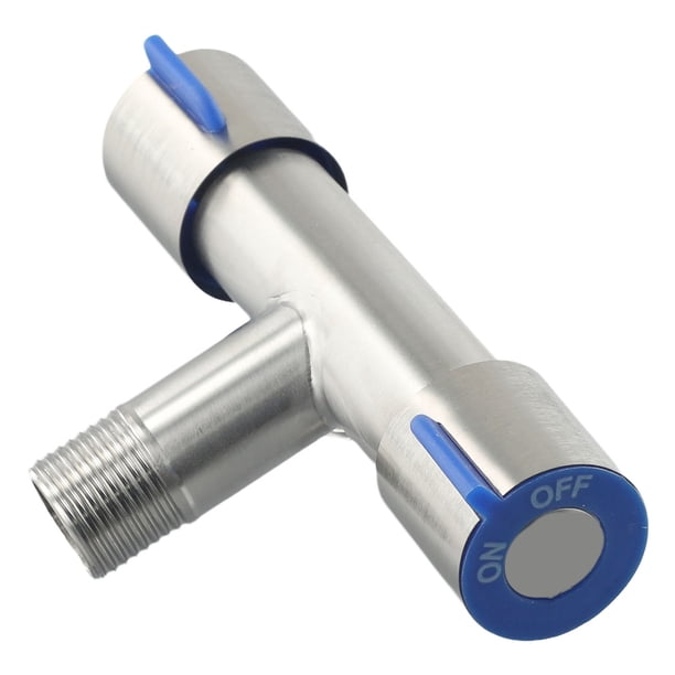 Robinet De Valve Triangle à Texture Brossée – Inox, Double Commande, Pour Salle De Bain