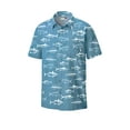 thumbnail image 2 of Mens Performance Short Sleeve Button Up Quick Dry Shirt 50+ UPF Fishing Shirt, Slate Game Fish, Size: 3X, Momentum Comfort Gear, 2 of 2
