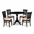 thumbnail image 2 of East West Furniture Dublin 5-piece Wood Dining Set with Linen Seat in Black, 2 of 10