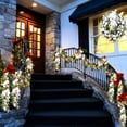 thumbnail image 3 of 9 ft Christmas Garland with Lights, Pre-lit Artificial Christmas ​Decorations Garland with Ball Ornaments Pinecones and Battery Operated 40 LED Lights for Outdoor Mantel Fireplace Decoration, 3 of 8