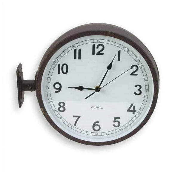 Manufacturer Varies 11-5/8" Analog Quartz Double Sided Wall Clock, Black 2CHY5
