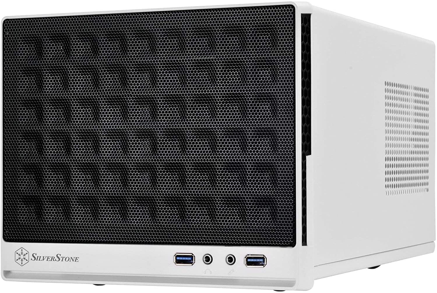 SilverStone Technology Ultra Compact Mini-ITX Computer Case with Mesh Front Panel White & Black (SST-SG13WB-USA)