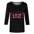 thumbnail image 4 of Red Heart 3/4 Sleeve Shirts for Womens Valentines Day Cute Basic Tee Casual Crewneck T-Shirts Tops, 4 of 4