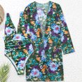 thumbnail image 3 of Acyse Womens Bikinis for Summer Clearance Juniors Long Sleeve Cover Up Split Two Piece Printed Cute Swimsuit, 3 of 3