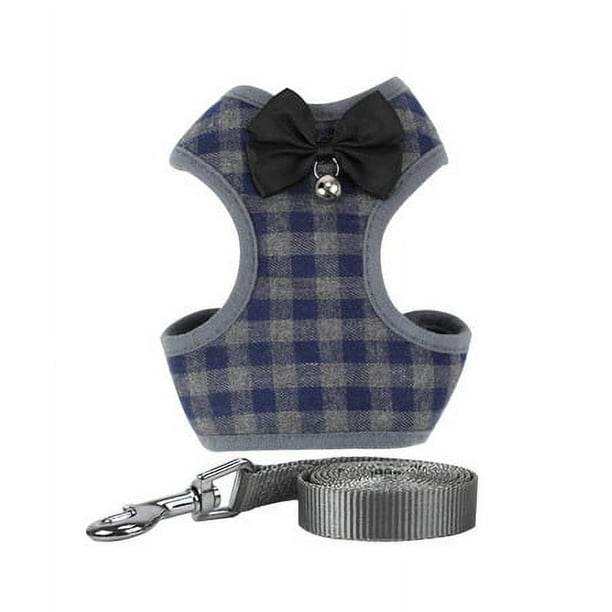 Juego de arnés y correa para perros pequeños, arnés para mascotas sin tirones con chaleco de nailon de malla suave para perros y gatos pequeños