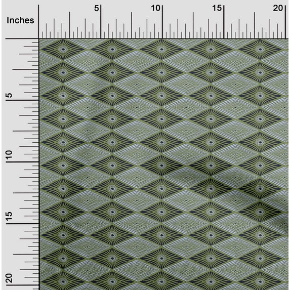 oneOone Cotton Silk Fabric Geometric Block Print Fabric By The Yard 42 Inch Wide