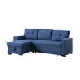 thumbnail image 6 of Fabric Reversible Modern Side Compartment Sleeper Sectional Sofa Bed-Blue, 6 of 19