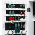 thumbnail image 5 of Winado Wall Mounted Armoire Jewelry, Foldable Jewelry Cabinet Organizer Storage Box with Mirror and 3 Photo Frame, White, 5 of 6