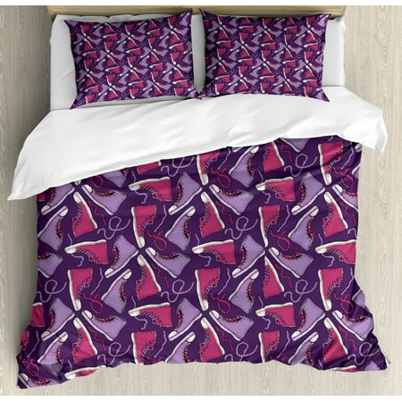 Teen Queen Size Duvet Cover Set Sneakers Vintage Shoes Childish