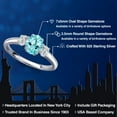 thumbnail image 2 of Gem Stone King 925 Sterling Silver Blue Apatite and Lab Grown Diamond Engagement Ring for Women | 1.16 Cttw | Oval 7X5MM | Gemstone Birthstone | Size 6, 2 of 6