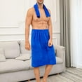 thumbnail image 2 of BallsFHK Bath Wraps Mens Bath Wraps Towel Snap Closure Elastic Shower Wrap Spa Swimming Wrap With Towel For Home Travel, 2 of 5