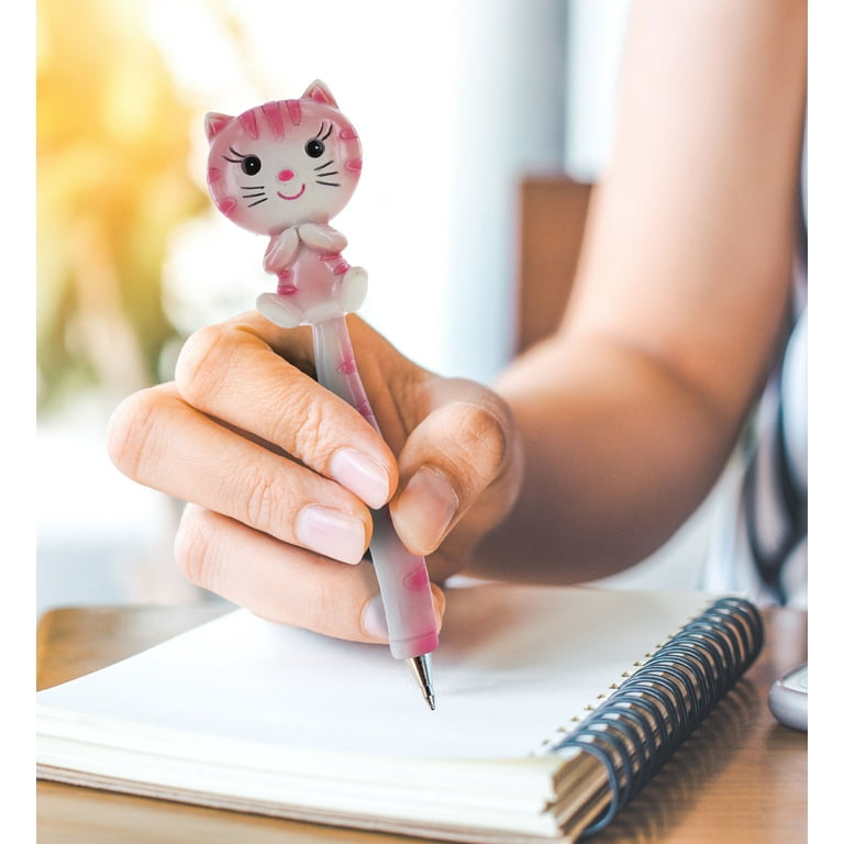 Planet Pens Cat Novelty Pen - Fun Unique Kids and Adults Office Supplies,  Colorful Cats Ballpoint Writing Pen Instrument for Cool Stationery School  and Office Desk Decor Accessories - Pink Cat 